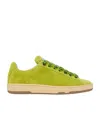 Lanvin Green Suede Curb Lite Sneakers In Green