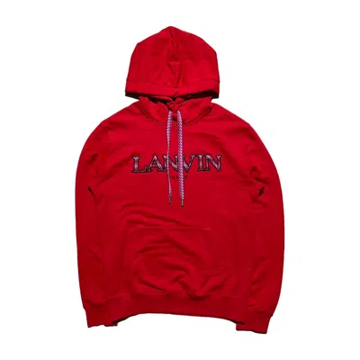 Pre-owned Lanvin Curb Logo Hoodie In Red