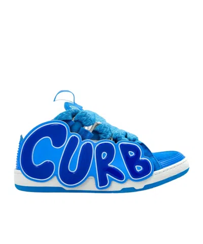 Lanvin Curb Logo Low-top Sneakers In Blue