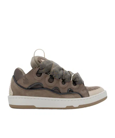 Lanvin Curb Low-top Lace-up Sneakers In Gray