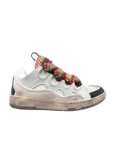 LANVIN CURB LOW-TOP LEATHER SNEAKERS