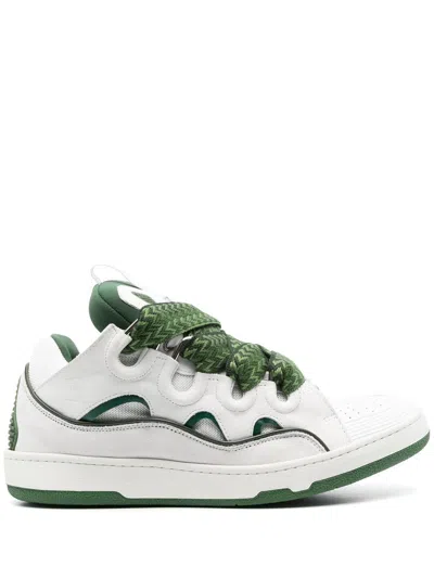 Lanvin Curb Leather And Mesh Low-top Trainers In White