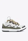 Lanvin Brown Leather-polyester Sneaker In Green