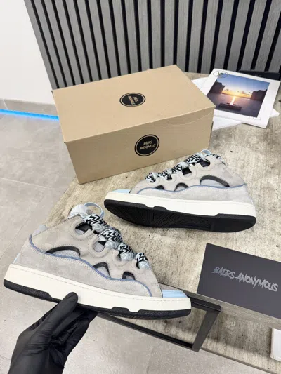 Pre-owned Lanvin Curb Low Top Trainers In Gray