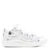 Lanvin Crinkle-effect Curb Leather Sneakers