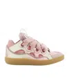 Lanvin Curb Sneakers In Metallic Leather For Women In Nude