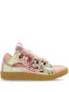 Lanvin Curb Sneakers In Metallic Leather For Women In Pink