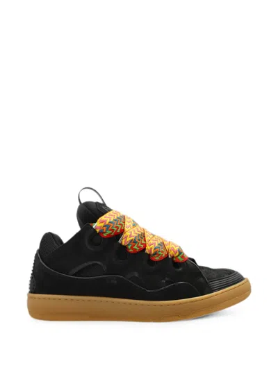 Lanvin Curb Oversized-lace Sneakers In Black