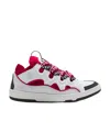 Lanvin Curb Sneakers Red And White In Gray