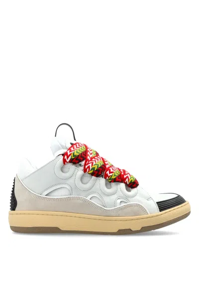 Lanvin Curb Panelled Sneakers In White