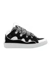 Lanvin Men's Leather Low-top Curb Sneakers In White