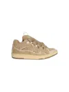Lanvin Beige Raffia Curb Sneakers