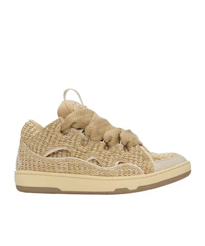 LANVIN CURB RAFFIA SNEAKERS