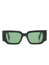 Lanvin Curb Rectangle-frame Sunglasses In Grün