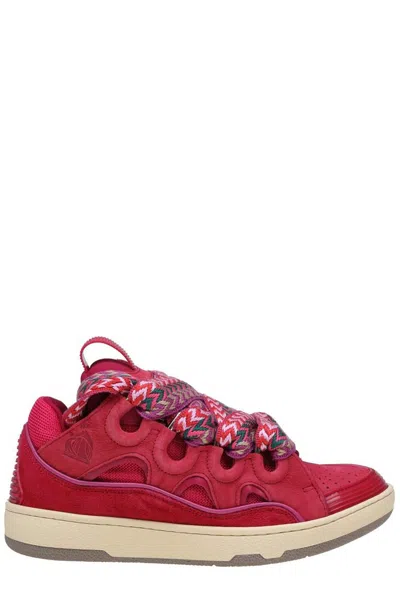 Lanvin Curb Round Toe Lace In Red