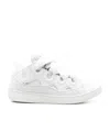 Lanvin Unisex Leather Curb Sneakers With Glitter Effect