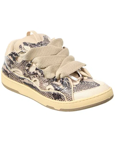 LANVIN LANVIN CURB SNAKE-EMBOSSED LEATHER SNEAKER