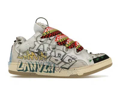 Pre-owned Lanvin Curb Sneaker Graffiti (women's) Sneakers In White/black