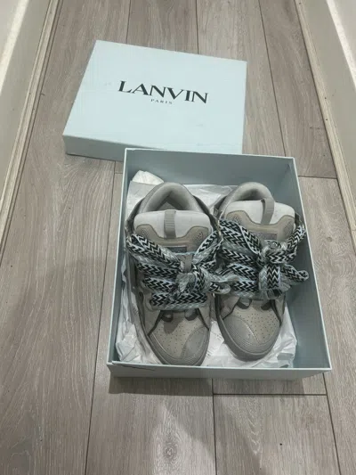 Pre-owned Lanvin Curb Sneaker In Grey/light Blue