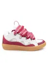 Lanvin Curb Sneakers With Padded Tongue And Multicolor Laces In White