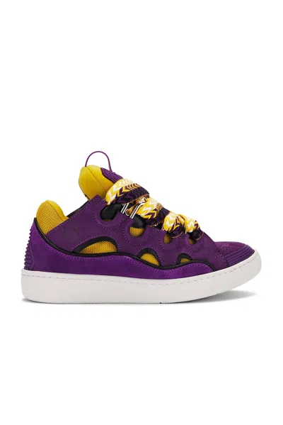 Lanvin Curb Sneaker In Purple/yellow