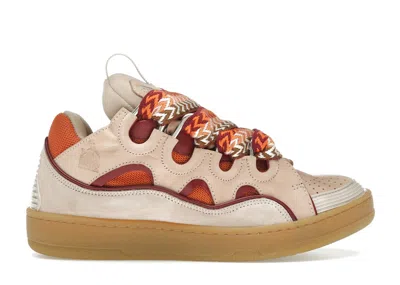 Pre-owned Lanvin Curb Sneaker (women's) Sneakers In Pale Pink/mango In Multi