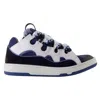 Lanvin Black Leather-polyester Sneaker In Multi