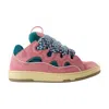 Lanvin Curb Sneakers Cut Out Design Pull Tab In Pink