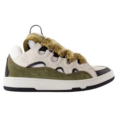 LANVIN CURB SNEAKERS - LANVIN - SYNTHETIC - WHITE/KHAKI