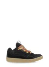 Lanvin Black Leather Curb Sneakers