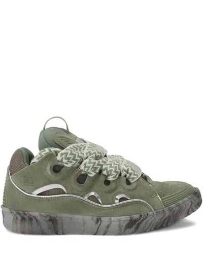 Lanvin Curb Lace-up Sneakers In Green