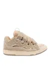 Lanvin Beige Raffia Curb Sneakers