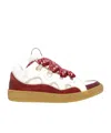 Lanvin Curb Sneakers With Padded Tongue And Multicolor Laces In White