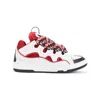 Lanvin Leather Curb Sneakers For Women In Red/white