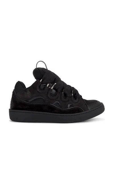 Lanvin Black Curb Sneakers In 10 Black