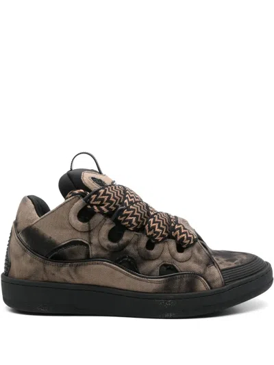 Lanvin Curb Printed Sneakers In Black