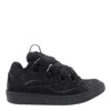 Lanvin Dark Blue Curb Sneakers In Black