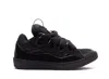 Lanvin Dark Blue Curb Sneakers In Black