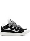 Lanvin Men's Leather Low-top Curb Sneakers In Multi