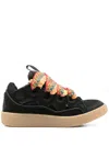 Lanvin Curb Sneakers In Leather And Suede In Black
