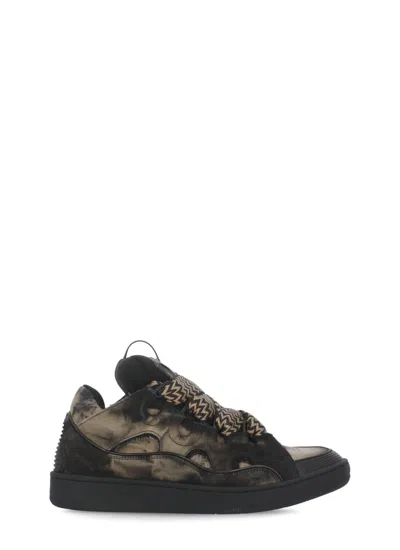 Lanvin Curb Trainers In Black Beige