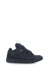 Lanvin Curb Lace-up Embossed-logo Sneakers In Blue