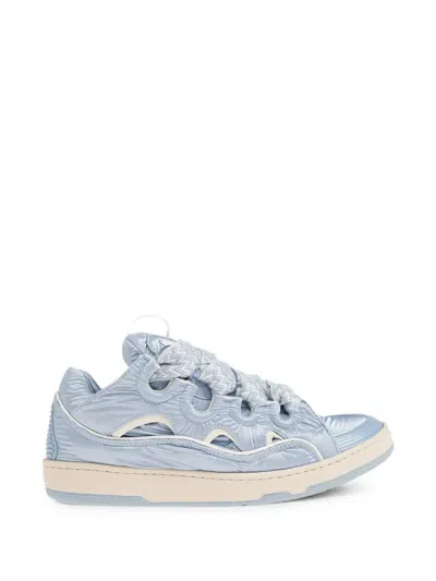 Lanvin Blue Nylon Curb Sneakers