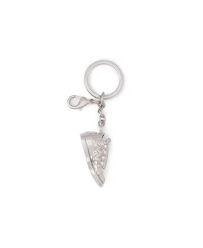 Lanvin Curb Sneakers Brass Key Ring In Silver-tone