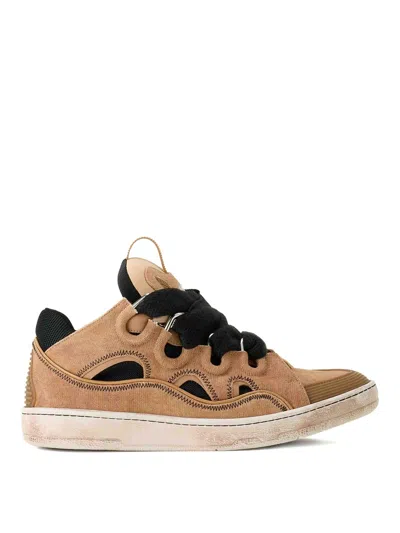 Lanvin Curb Sneakers In Brown