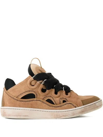 Lanvin Curb Sneakers In Brown