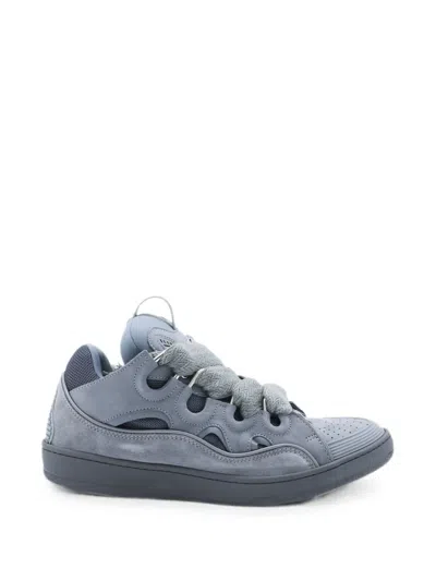 Lanvin Low Top Sneakers Mesh Suede Rubber Sole In Multi