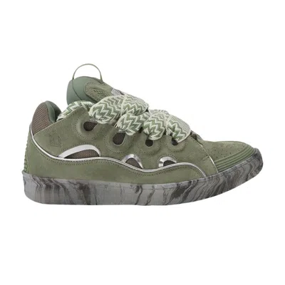 Pre-owned Lanvin Curb Sneakers 'green Silver' | Men's Size 42
