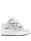 Lanvin Sneakers Curb En Cuir Lacets Snake Pour Femme In White