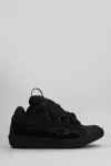 Lanvin Curb Sneakers In Black Suede And Leather